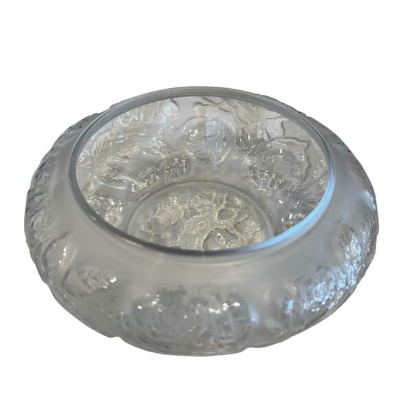 VTG Pressed Glass Jar Powder/Jewelry Hummingbird and Rose - Picture 2 of 4